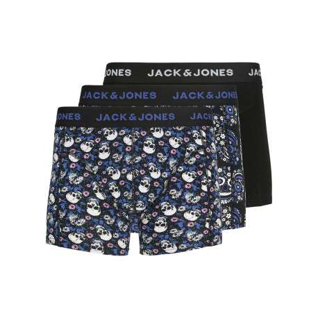 Boxer classique en coton biologique noir à motifs avec une taille élastiquée
