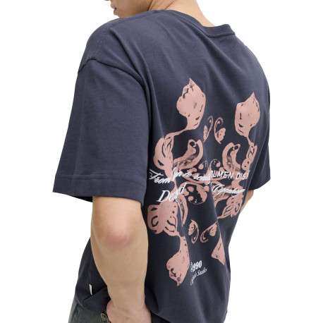 T-shirt en coton anthracite imprimé avec une coupe droite et un col rond - Image 6