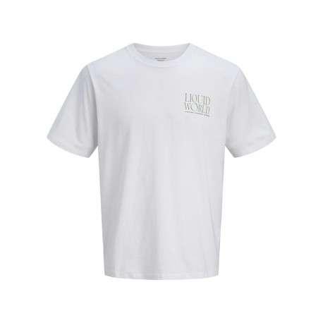 T-shirt en coton blanc imprimé avec un col rond et des manches courtes