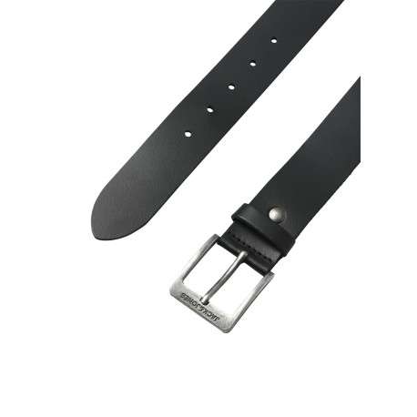 Ceinture en cuir de buffle noire unie avec une boucle à ardillon - Image 2