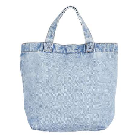 Sac shopping en coton jean's uni avec une fermeture bouton-pression - Image 2