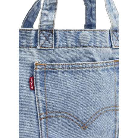 Sac shopping en coton jean's uni avec une fermeture bouton-pression - Image 3