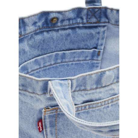 Sac shopping en coton jean's uni avec une fermeture bouton-pression - Image 4