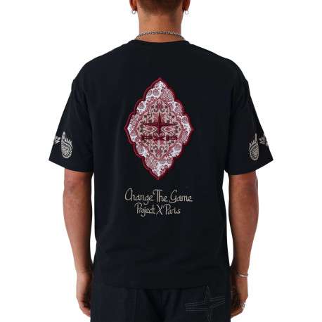 T-shirt noir uni avec une coupe droite et des manches courtes - Image 2