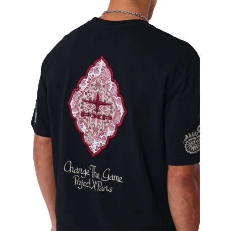 T-shirt noir uni avec une coupe droite et des manches courtes - Image 5