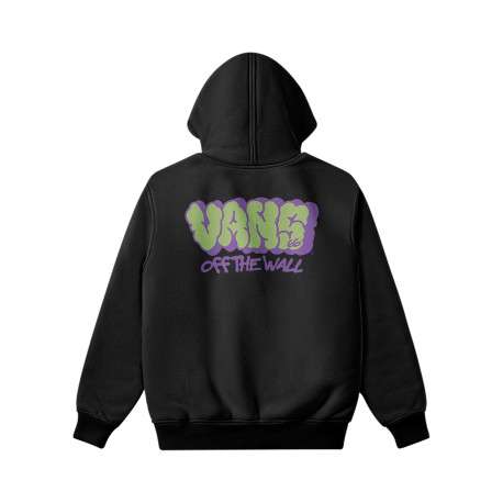 Sweat en coton noir uni avec une coupe droite et une capuche - Image 2