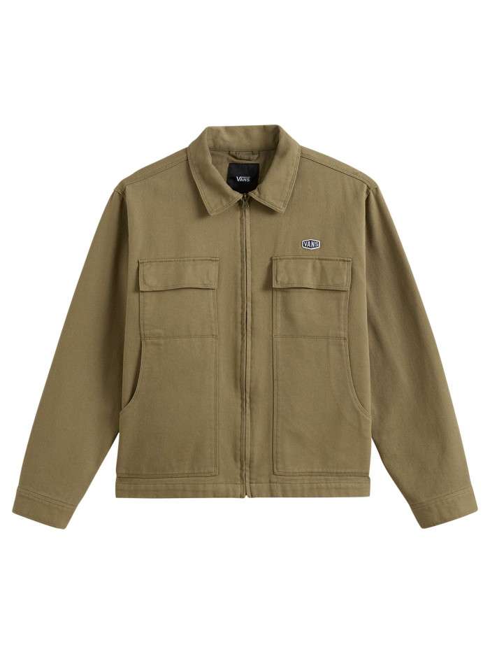 Blouson en coton vert olive...