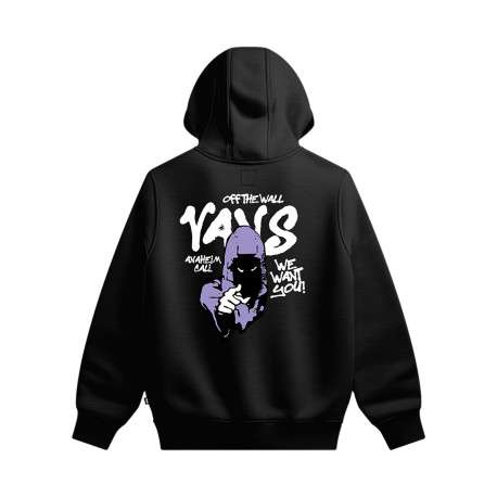 Sweat en coton noir uni avec une coupe droite et une capuche - Image 2