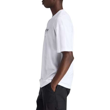 T-shirt en coton blanc à imprimé avec une coupe droite et un col rond - Image 2