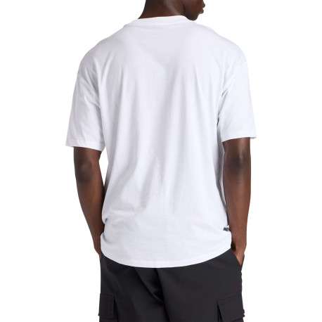 T-shirt en coton blanc à imprimé avec une coupe droite et un col rond - Image 3