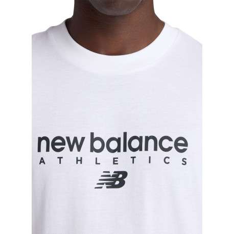 T-shirt en coton blanc à imprimé avec une coupe droite et un col rond - Image 4