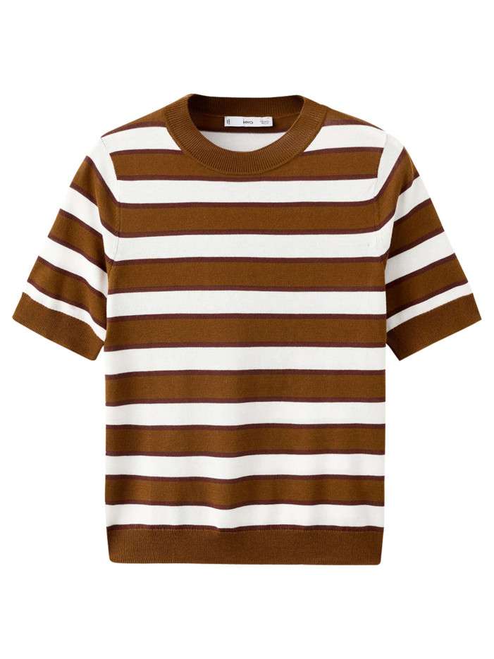 Pull chocolat à rayures...