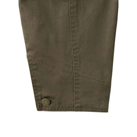 Blouson kaki uni avec une coupe droite et un col à revers en velours - Image 7
