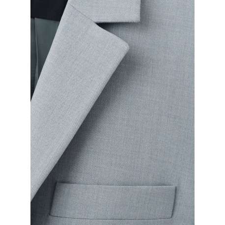 Blazer bleu gris uni avec une coupe droite et des manches longues - Image 2