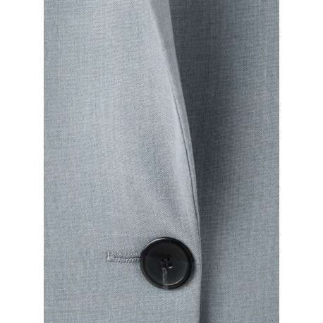 Blazer bleu gris uni avec une coupe droite et des manches longues - Image 7