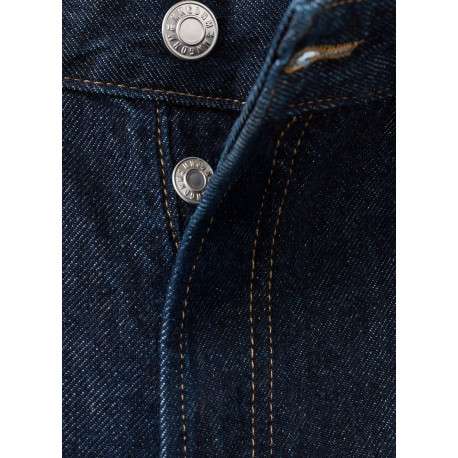 Jean en coton bleu indigo uni avec une coupe bootcut et 5 poches - Image 2