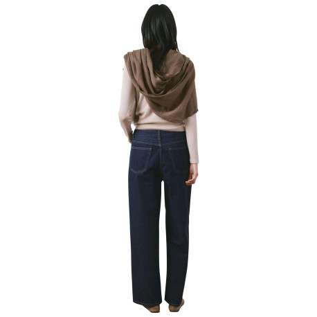 Jean en coton bleu indigo uni avec une coupe bootcut et 5 poches - Image 4