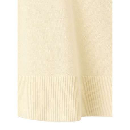 Pull écru uni en maille fine avec une coupe droite et un col v - Image 7