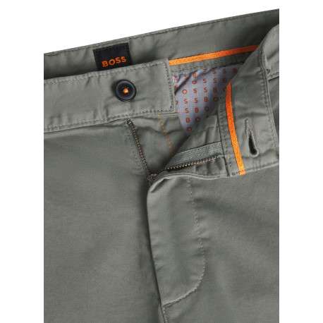 Pantalon chino en coton kaki à coupe slim pourvu d'une fermeture zippée - Image 2