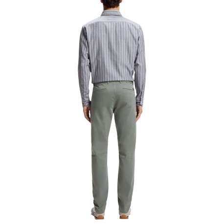 Pantalon chino en coton kaki à coupe slim pourvu d'une fermeture zippée - Image 4