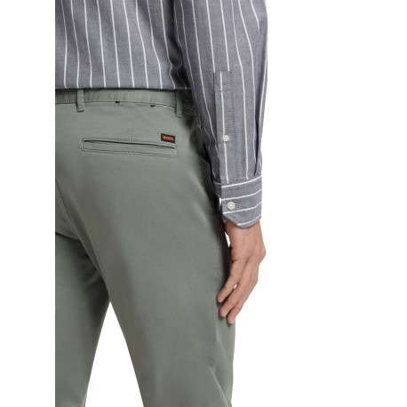 Pantalon chino en coton kaki à coupe slim pourvu d'une fermeture zippée - Image 5
