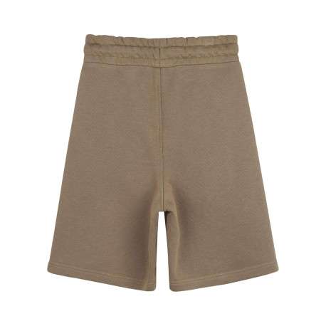 Short jogging en coton taupe à coupe ajustée pourvu d'une taille élastiquée - Image 2