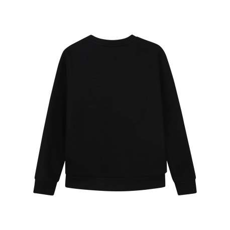 Pull en coton noir à coupe ajustée pourvu du nom de la marque - Image 2