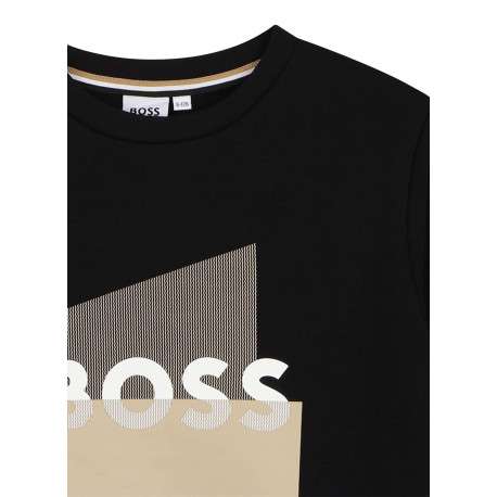 Pull en coton noir à coupe ajustée pourvu du nom de la marque - Image 3