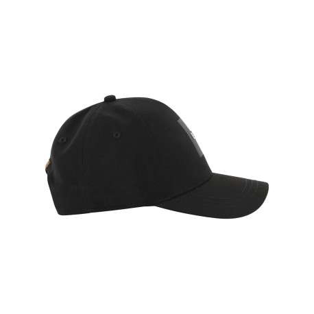 Casquette noire unie pourvue du patch de la marque à l'avant - Image 3