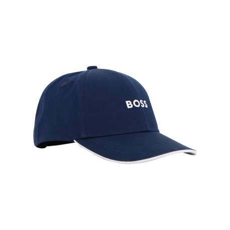Casquette en coton marine pourvue du nom de la marque à l'avant