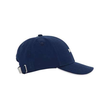 Casquette en coton marine pourvue du nom de la marque à l'avant - Image 3