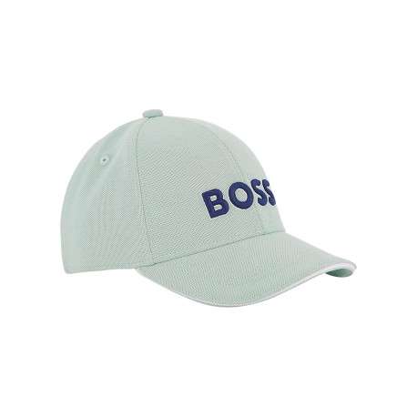 Casquette vert d'eau en maille mesh pourvu du nom de la marque