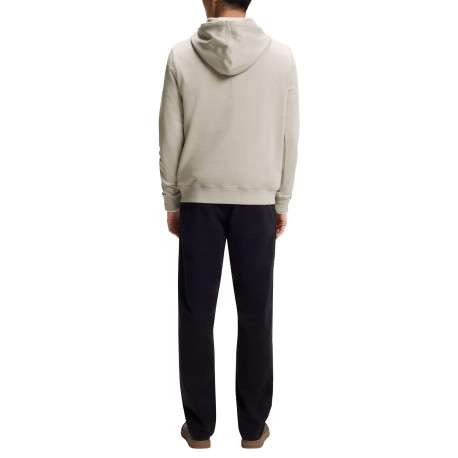 Sweat en coton beige à coupe droite pourvu d'un col à capuche - Image 3