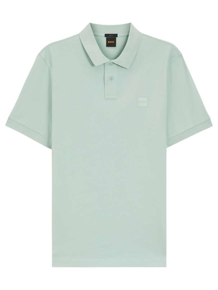Polo en coton vert d'eau à...