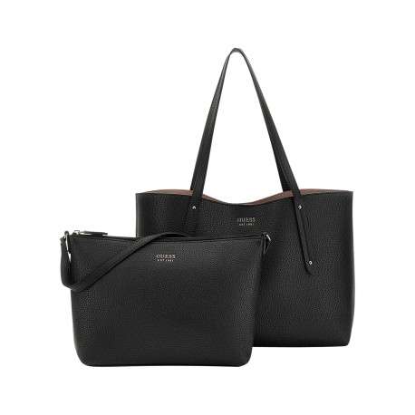 Sac à main noir pourvu d'un second sac et d'une pochette amovibles