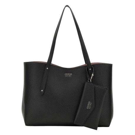 Sac à main noir pourvu d'un second sac et d'une pochette amovibles - Image 2