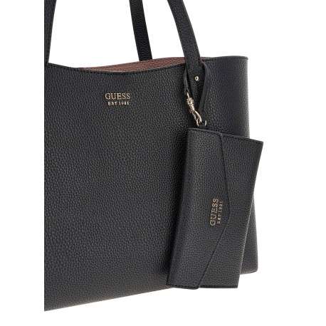 Sac à main noir pourvu d'un second sac et d'une pochette amovibles - Image 4