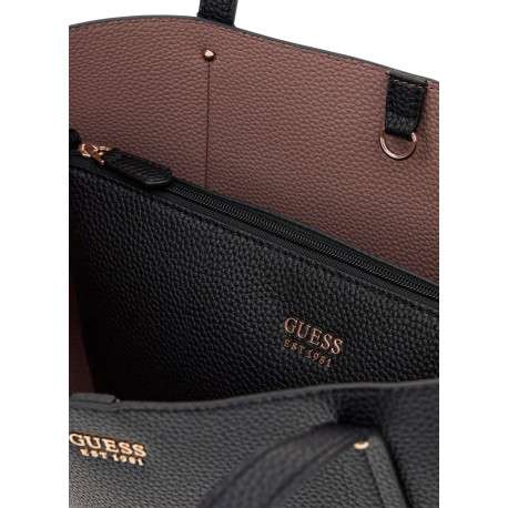 Sac à main noir pourvu d'un second sac et d'une pochette amovibles - Image 5