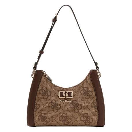 Sac à porté épaule marron orné d'un motif monogramme et pourvu d'une anse plate