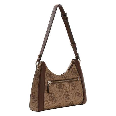 Sac à porté épaule marron orné d'un motif monogramme et pourvu d'une anse plate - Image 2