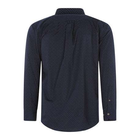 Chemise marine à motifs avec un col à revers et des manches longues - Image 2