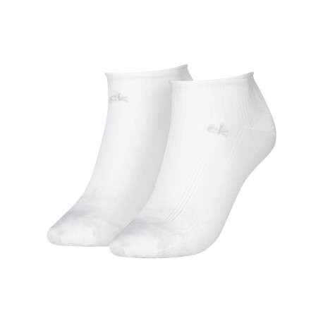 Lot de 2 paires de chaussettes basses en coton mélangé blanches unies