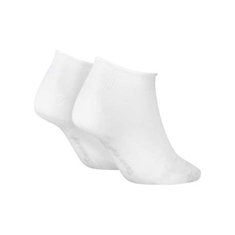 Lot de 2 paires de chaussettes basses en coton mélangé blanches unies - Image 2