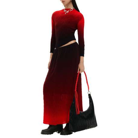 Sac porté épaule noir uni avec une anse noire et une anse rouge - Image 8
