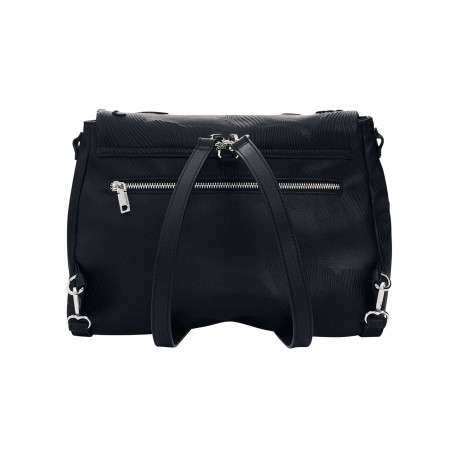 Sac porté épaule noir avec des motifs floraux pourvu d'une anse - Image 2