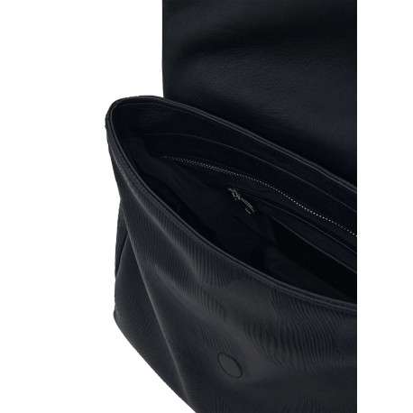 Sac porté épaule noir avec des motifs floraux pourvu d'une anse - Image 4