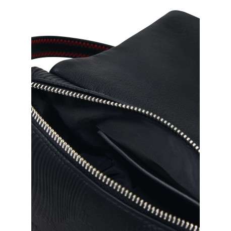 Sac bandoulière noir avec des motifs floraux avec une anse - Image 4