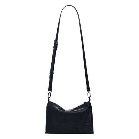 Sac bandouliere noir avec des motifs floraux avec une anse - Image 2
