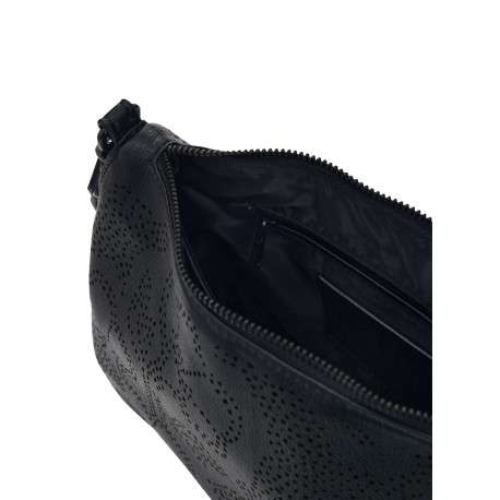 Sac bandouliere noir avec des motifs floraux avec une anse - Image 4