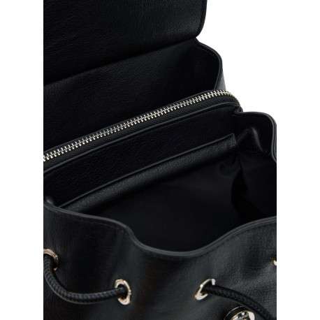 Sac à dos noir uni muni de deux anses et de deux lanières au dos - Image 4